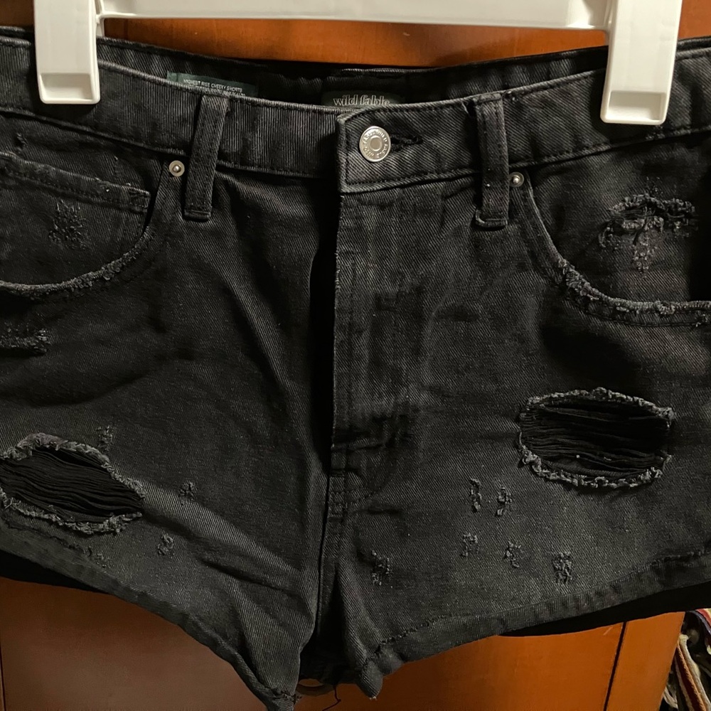 Wild Fable Black Distressed Jean Shorts